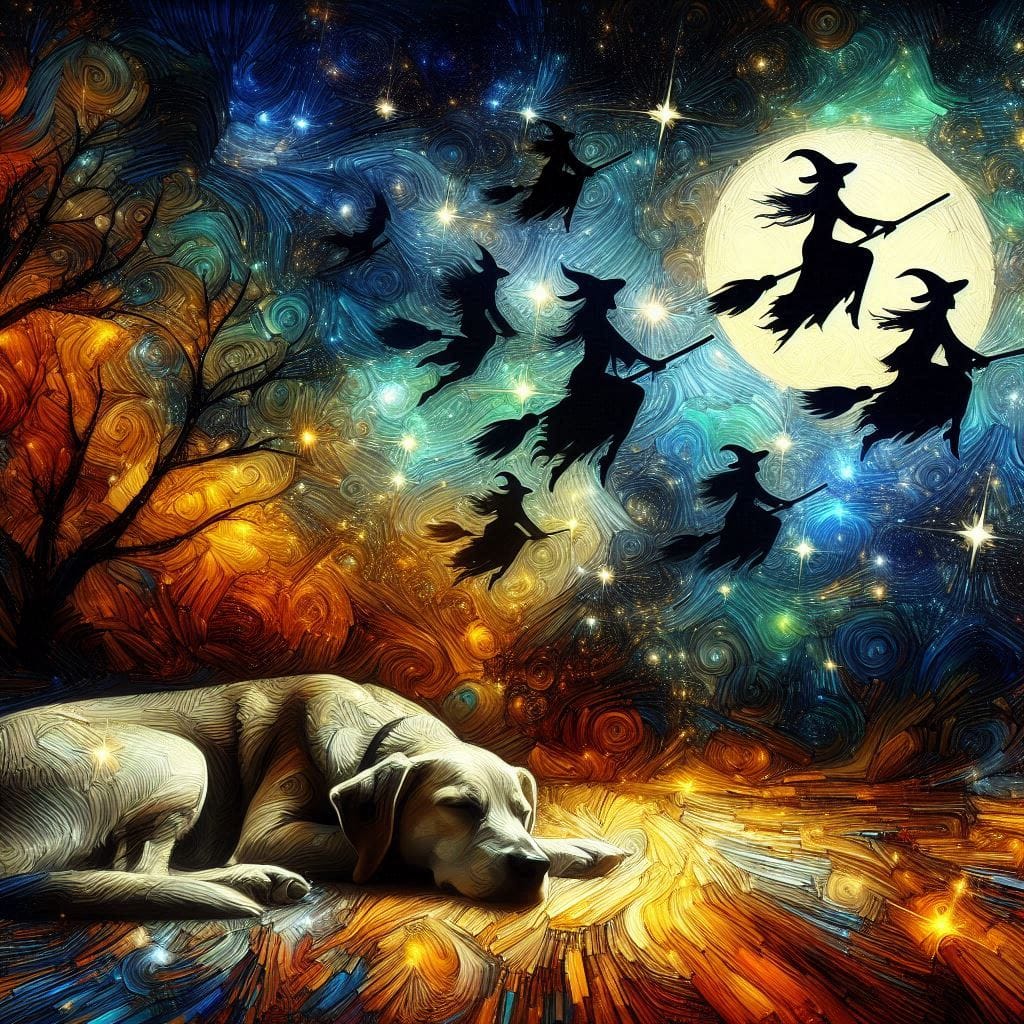 Dogs and Witches Set for Sleep